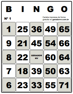 Cartelas de bingo prontas para imprimir em pdf + Planilha 